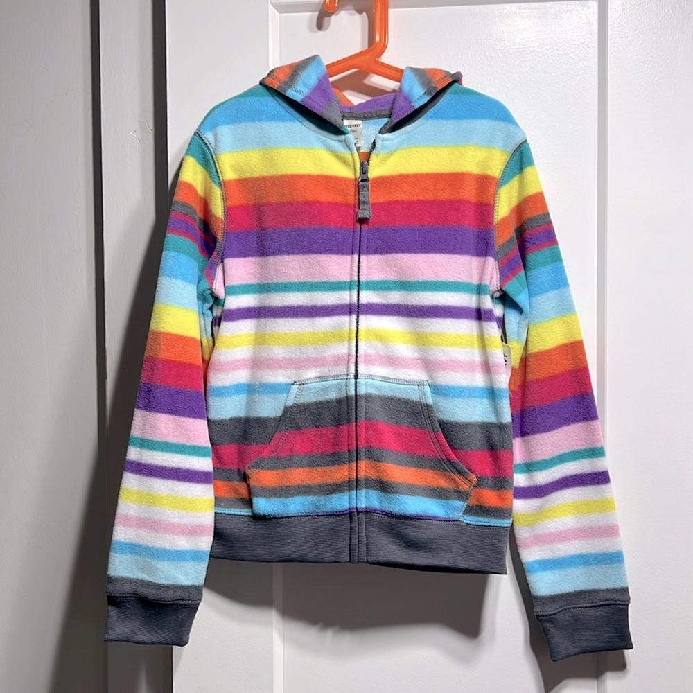 Old Navy Kids NWT rainbow zip up fleece hooded jacket